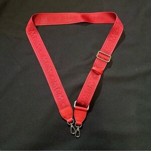 MCM Red Adjustable Logo Strap